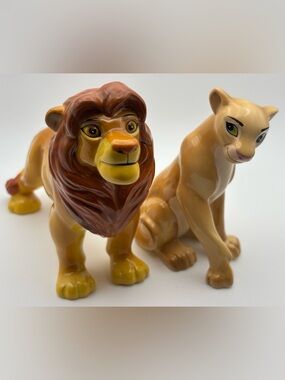 RARE Vintage 1994 Schmid Disney The Lion King Simba & Nala Ceramic Figurines